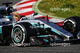 Lewis Hamilton (GBR) Mercedes AMG F1 W08. 27.02.2017. Formula One Testing, Day One, Barcelona, Spain. Monday.