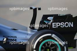Mercedes AMG F1 W08 winglet on engine cover. 27.02.2017. Formula One Testing, Day One, Barcelona, Spain. Monday.