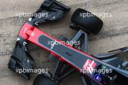 Haas VF-17 front wing and front suspension. 27.02.2017. Formula One Testing, Day One, Barcelona, Spain. Monday.