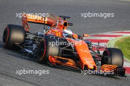 Fernando Alonso (ESP) McLaren MCL32 running sensor equipment. 27.02.2017. Formula One Testing, Day One, Barcelona, Spain. Monday.