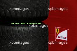 Pirelli tyres for Ferrari. 02.03.2017. Formula One Testing, Day Four, Barcelona, Spain. Thursday.