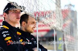 Max Verstappen (NLD) Red Bull Racing with Gianpiero Lambiase (ITA) Red Bull Racing Engineer. 01.03.2017. Formula One Testing, Day Three, Barcelona, Spain. Wednesday.