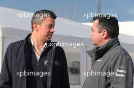 (L to R): Marcin Budkowski (POL) Head of FIA Technical Department with Eric Boullier (FRA) McLaren Racing Director. 01.03.2017. Formula One Testing, Day Three, Barcelona, Spain. Wednesday.