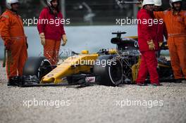 Jolyon Palmer (GBR) Renault Sport F1 Team RS17 in the gravel trap. 01.03.2017. Formula One Testing, Day Three, Barcelona, Spain. Wednesday.