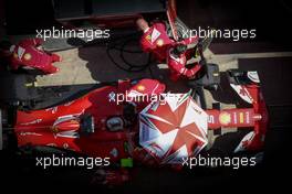 Sebastian Vettel (GER) Ferrari SF70H in the pits. 09.03.2017. Formula One Testing, Day Three, Barcelona, Spain. Thursday.
