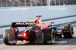 Stoffel Vandoorne (BEL) McLaren MCL32 running sensor equipment. 09.03.2017. Formula One Testing, Day Three, Barcelona, Spain. Thursday.