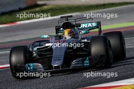 Lewis Hamilton (GBR) Mercedes AMG F1 W08. 09.03.2017. Formula One Testing, Day Three, Barcelona, Spain. Thursday.