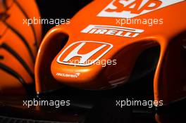 McLaren MCL32 nosecone. 09.03.2017. Formula One Testing, Day Three, Barcelona, Spain. Thursday.