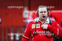 Dave Greenwood (GBR) Ferrari Race Engineer. 07.03.2017. Formula One Testing, Day One, Barcelona, Spain. Tuesday.
