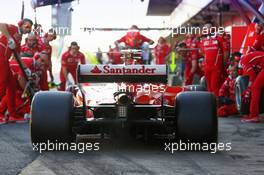 Sebastian Vettel (GER) Ferrari SF70H practices a pit stop. 07.03.2017. Formula One Testing, Day One, Barcelona, Spain. Tuesday.