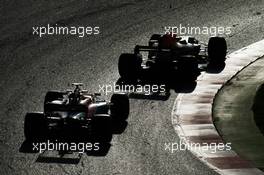 Daniel Ricciardo (AUS) Red Bull Racing RB13 leads Stoffel Vandoorne (BEL) McLaren MCL32. 07.03.2017. Formula One Testing, Day One, Barcelona, Spain. Tuesday.
