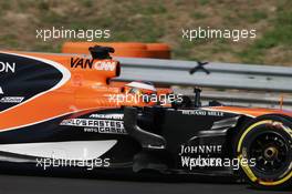 Stoffel Vandoorne (BEL) McLaren MCL32. 01.08.2017. Formula 1 Testing, Budapest, Hungary.