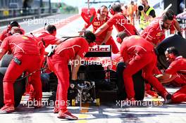 Charles Leclerc (MON) Ferrari SF70H Test Driver practices a pit stop. 01.08.2017. Formula 1 Testing, Budapest, Hungary.