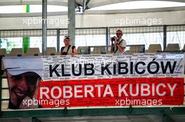 Robert Kubica (POL) Renault Sport F1 Team Test Driver fans and banner. 01.08.2017. Formula 1 Testing, Budapest, Hungary.