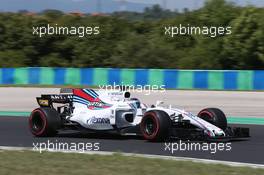 Lance Stroll (CDN) Williams FW40. 01.08.2017. Formula 1 Testing, Budapest, Hungary.