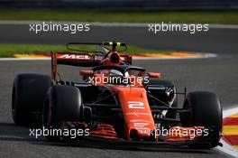 Stoffel Vandoorne (BEL) McLaren MCL32. 25.08.2017. Formula 1 World Championship, Rd 12, Belgian Grand Prix, Spa Francorchamps, Belgium, Practice Day.