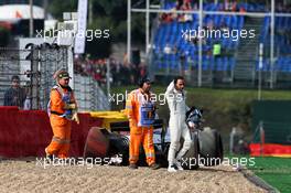 Felipe Massa (BRA) Williams FW40 crashed in the first practice session. 25.08.2017. Formula 1 World Championship, Rd 12, Belgian Grand Prix, Spa Francorchamps, Belgium, Practice Day.
