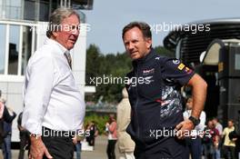 Christian Horner (GBR) Red Bull Racing Team Principal (Right) with his father Garry Horner (GBR). 25.08.2017. Formula 1 World Championship, Rd 12, Belgian Grand Prix, Spa Francorchamps, Belgium, Practice Day.