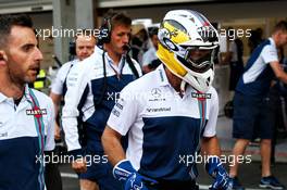 Guy Martin (GBR) Motorcycle Racer and TV Personality practices a pit stop with the Williams. 25.08.2017. Formula 1 World Championship, Rd 12, Belgian Grand Prix, Spa Francorchamps, Belgium, Practice Day.