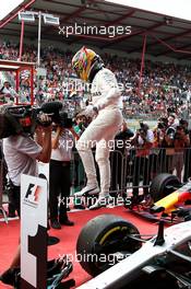 Race winner Lewis Hamilton (GBR) Mercedes AMG F1 W08 celebrates in parc ferme. 27.08.2017. Formula 1 World Championship, Rd 12, Belgian Grand Prix, Spa Francorchamps, Belgium, Race Day.