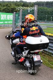 Max Verstappen (NLD) Red Bull Racing retired from the race. 27.08.2017. Formula 1 World Championship, Rd 12, Belgian Grand Prix, Spa Francorchamps, Belgium, Race Day.