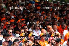 Fans in the grandstand. 27.08.2017. Formula 1 World Championship, Rd 12, Belgian Grand Prix, Spa Francorchamps, Belgium, Race Day.