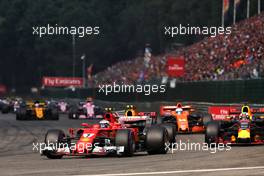 Kimi Raikkonen (FIN) Ferrari SF70H at the start of the race. 27.08.2017. Formula 1 World Championship, Rd 12, Belgian Grand Prix, Spa Francorchamps, Belgium, Race Day.