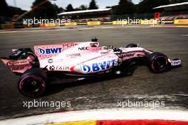 Sergio Perez (MEX) Sahara Force India F1 VJM10. 26.08.2017. Formula 1 World Championship, Rd 12, Belgian Grand Prix, Spa Francorchamps, Belgium, Qualifying Day.