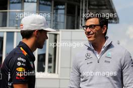 (L to R): Pierre Gasly (FRA) Red Bull Racing Test Driver with Toto Wolff (GER) Mercedes AMG F1 Shareholder and Executive Director. 26.08.2017. Formula 1 World Championship, Rd 12, Belgian Grand Prix, Spa Francorchamps, Belgium, Qualifying Day.