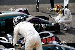 Lewis Hamilton (GBR) Mercedes AMG F1 W08 celebrates his pole position in qualifying parc ferme. 26.08.2017. Formula 1 World Championship, Rd 12, Belgian Grand Prix, Spa Francorchamps, Belgium, Qualifying Day.
