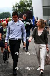Toto Wolff (GER) Mercedes AMG F1 Shareholder and Executive Director with his wife Susie Wolff (GBR). 26.08.2017. Formula 1 World Championship, Rd 12, Belgian Grand Prix, Spa Francorchamps, Belgium, Qualifying Day.