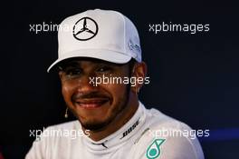 Lewis Hamilton (GBR) Mercedes AMG F1 in the post qualifying FIA Press Conference. 26.08.2017. Formula 1 World Championship, Rd 12, Belgian Grand Prix, Spa Francorchamps, Belgium, Qualifying Day.