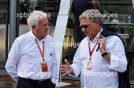 (L to R): Charlie Whiting (GBR) FIA Delegate with Hermann Tilke (GER) Circuit Designer. 26.08.2017. Formula 1 World Championship, Rd 12, Belgian Grand Prix, Spa Francorchamps, Belgium, Qualifying Day.