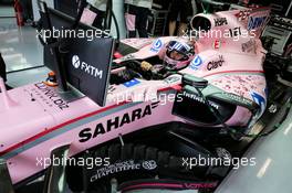 Sergio Perez (MEX) Sahara Force India F1 VJM10. 26.08.2017. Formula 1 World Championship, Rd 12, Belgian Grand Prix, Spa Francorchamps, Belgium, Qualifying Day.