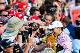 Esteban Ocon (FRA) Sahara Force India F1 Team with fans. 24.08.2017. Formula 1 World Championship, Rd 12, Belgian Grand Prix, Spa Francorchamps, Belgium, Preparation Day.
