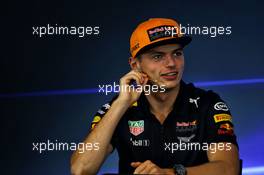 Max Verstappen (NLD) Red Bull Racing in the FIA Press Conference. 24.08.2017. Formula 1 World Championship, Rd 12, Belgian Grand Prix, Spa Francorchamps, Belgium, Preparation Day.