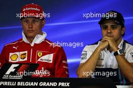 (L to R): Kimi Raikkonen (FIN) Ferrari and Felipe Massa (BRA) Williams in the FIA Press Conference. 24.08.2017. Formula 1 World Championship, Rd 12, Belgian Grand Prix, Spa Francorchamps, Belgium, Preparation Day.