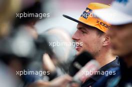 Max Verstappen (NLD) Red Bull Racing with the media. 24.08.2017. Formula 1 World Championship, Rd 12, Belgian Grand Prix, Spa Francorchamps, Belgium, Preparation Day.
