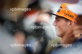Max Verstappen (NLD) Red Bull Racing with the media. 24.08.2017. Formula 1 World Championship, Rd 12, Belgian Grand Prix, Spa Francorchamps, Belgium, Preparation Day.