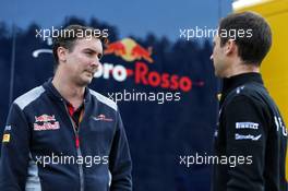 (L to R): James Key (GBR) Scuderia Toro Rosso Technical Director with Remi Taffin (FRA) Renault Sport F1 Engine Technical Director. 24.08.2017. Formula 1 World Championship, Rd 12, Belgian Grand Prix, Spa Francorchamps, Belgium, Preparation Day.