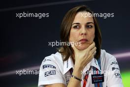 Claire Williams (GBR) Williams Deputy Team Principal in the FIA Press Conference. 14.04.2017. Formula 1 World Championship, Rd 3, Bahrain Grand Prix, Sakhir, Bahrain, Practice Day