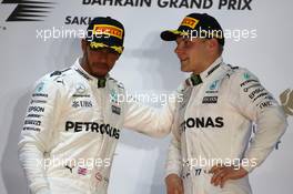 2nd place Lewis Hamilton (GBR) Mercedes AMG F1 W08 and 3rd place Valtteri Bottas (FIN) Mercedes AMG F1. 16.04.2017. Formula 1 World Championship, Rd 3, Bahrain Grand Prix, Sakhir, Bahrain, Race Day.
