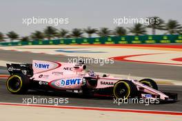 Sergio Perez (MEX) Sahara Force India F1 VJM10. 15.04.2017. Formula 1 World Championship, Rd 3, Bahrain Grand Prix, Sakhir, Bahrain, Qualifying Day.