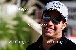 Sergio Perez (MEX) Sahara Force India F1. 16.04.2017. Formula 1 World Championship, Rd 3, Bahrain Grand Prix, Sakhir, Bahrain, Race Day.