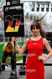 Grid girl. 11.06.2017. Formula 1 World Championship, Rd 7, Canadian Grand Prix, Montreal, Canada, Race Day.