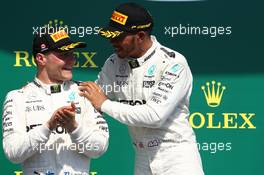 2nd for Valtteri Bottas (FIN) Mercedes AMG F1 W08 and 1st place for Lewis Hamilton (GBR) Mercedes AMG F1. 11.06.2017. Formula 1 World Championship, Rd 7, Canadian Grand Prix, Montreal, Canada, Race Day.