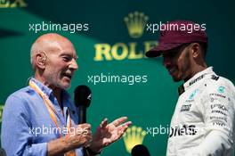 (L to R): Sir Patrick Stewart (GBR) Actor with race winner Lewis Hamilton (GBR) Mercedes AMG F1 on the podium. 11.06.2017. Formula 1 World Championship, Rd 7, Canadian Grand Prix, Montreal, Canada, Race Day.