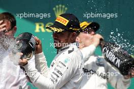 Race winner Lewis Hamilton (GBR) Mercedes AMG F1 celebrates on the podium. 11.06.2017. Formula 1 World Championship, Rd 7, Canadian Grand Prix, Montreal, Canada, Race Day.