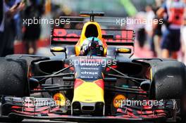 Daniel Ricciardo (AUS) Red Bull Racing RB13 celebrates his third position as he enters parc ferme. 11.06.2017. Formula 1 World Championship, Rd 7, Canadian Grand Prix, Montreal, Canada, Race Day.
