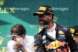 Daniel Ricciardo (AUS) Red Bull Racing celebrates his third position on the podium. 11.06.2017. Formula 1 World Championship, Rd 7, Canadian Grand Prix, Montreal, Canada, Race Day.